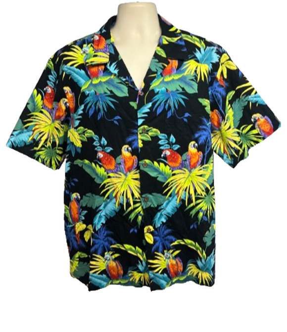 RJC Other - RJC Vintage Hawaiian Aloha Floral Button Up Shirt 2XL Pocket Parrot Cotton USA